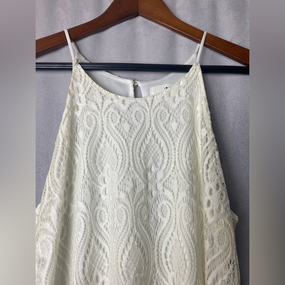 Love Tree Off White Cream Lace Dress Spaghetti Strap Boho Beach Lace Feminine M - Picture 4 of 8
